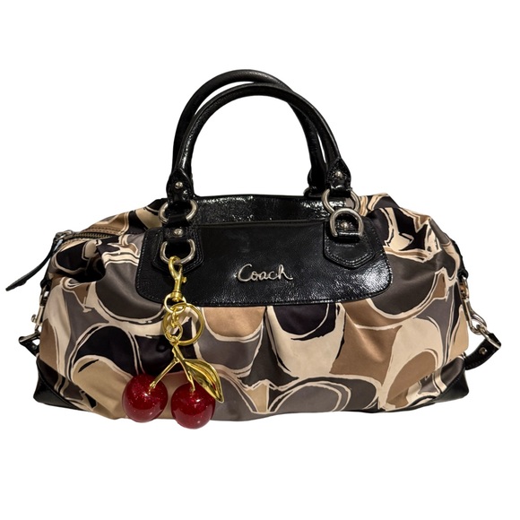 Coach Handbags - Coach Multicolor Sateen Ashley Scarf Print Satchel Purse